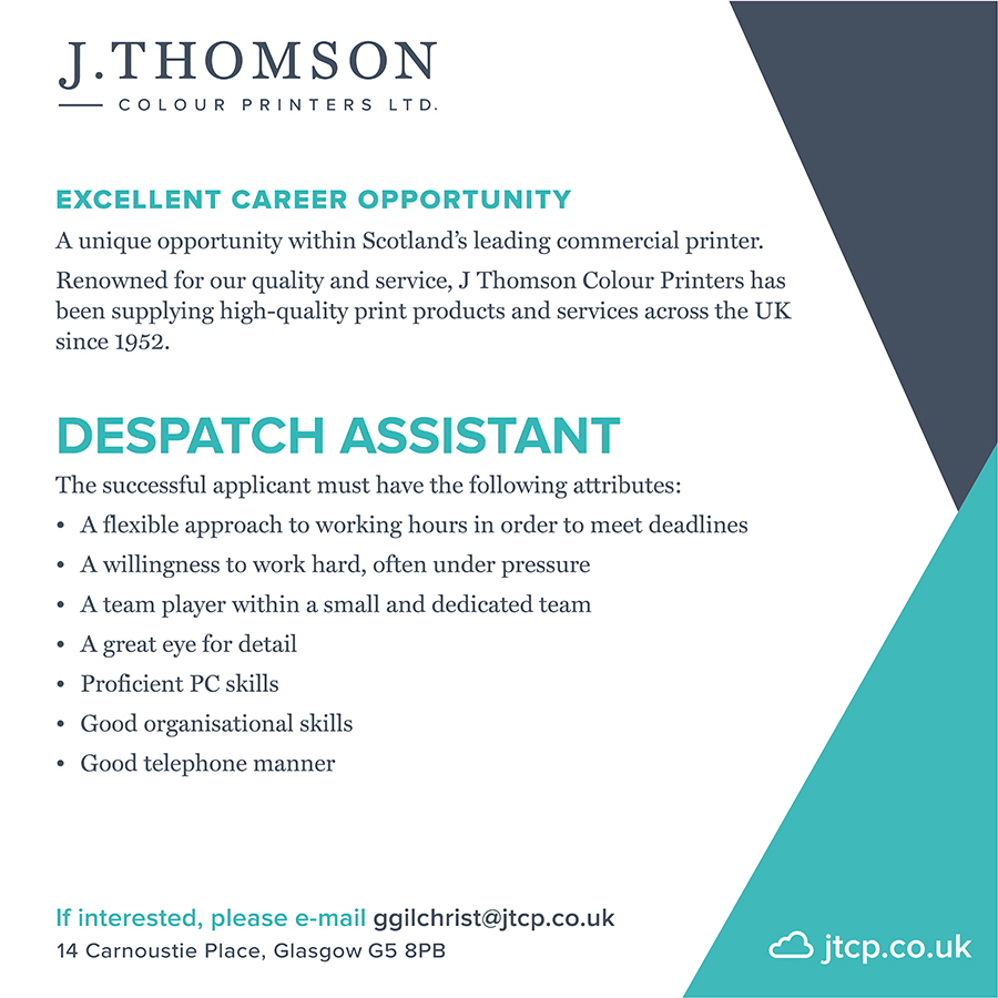 career opportunity Despatch Assistant November 2023